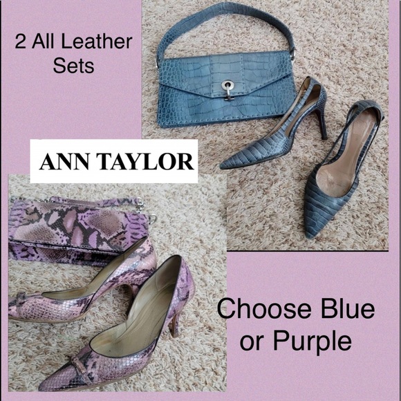 💼 Ann Taylor Leather Purse & Shoe Sets ~ Lovely - Picture 3 of 9